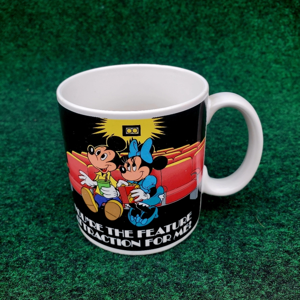 Walt Disney Mugs Mickey Minnie Mouse Korea VTG "Feature Attraction For Me"